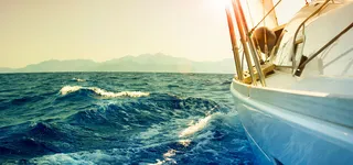 远航风景蓝色旅游海报背景高清