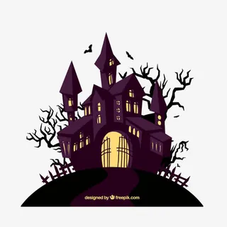 万圣节古堡设计矢量图免抠