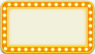 黄色卡通灯光边框免抠