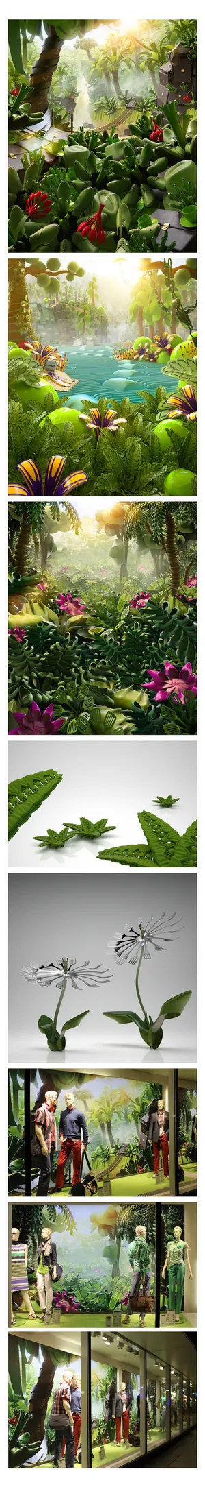 神秘绿色森林海报免抠