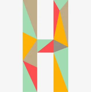 彩色色块拼接英文字母H免抠 彩色色块拼接英文字母H免抠