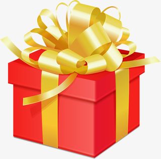 红色立体节日礼盒免抠