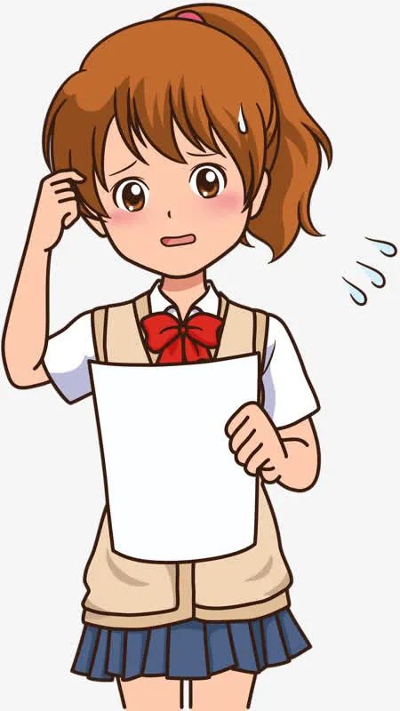 手绘女孩免抠