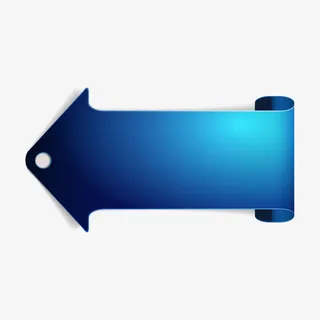 蓝色折纸标签素材免抠