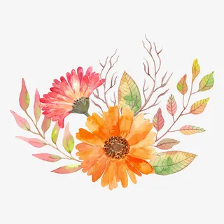 卡通手绘美丽的花免抠