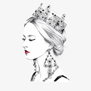 黑白侧脸美女免抠