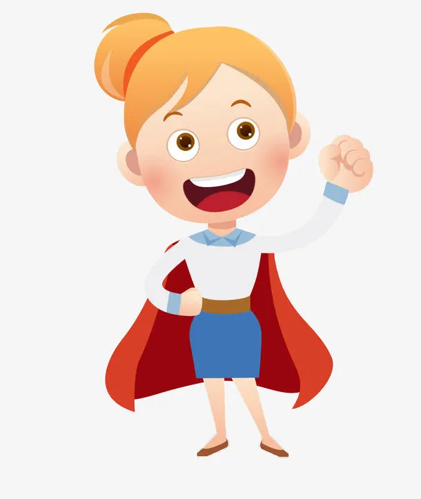 卡通奋斗女人免抠图免抠