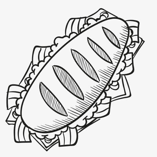 铅笔画 食物 汉堡包 热狗 快免抠