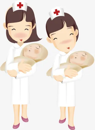 卡通手绘女护士免抠