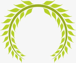 绿色卡通树藤标签免抠