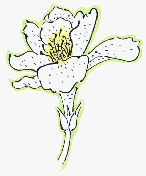 水墨花朵免抠