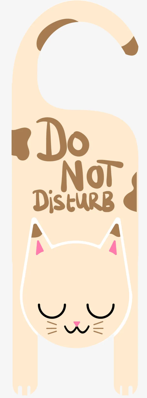 浅色猫咪矢量门牌免抠