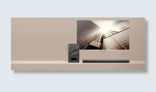 米色背景墙电视音响