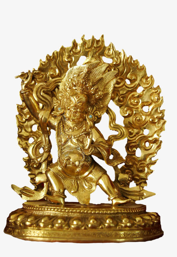 矢量藏族金色佛像免抠