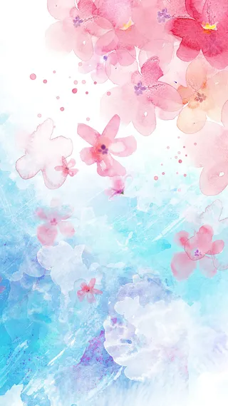 桃花节小清新手绘桃花宣传H5背景素材高清