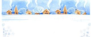 冬季卡通白色雪地房子淘宝banner高清