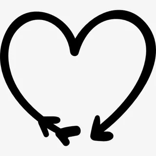 箭和心涂鸦图标免抠