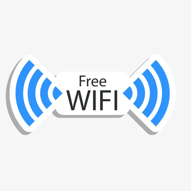 蓝色WiFi标签矢量图免抠