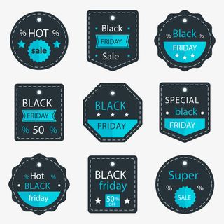 矢量黑色星期五标签免抠