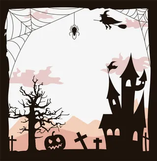 黑色城堡边框免抠