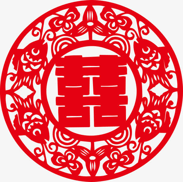红双喜贴纸免抠