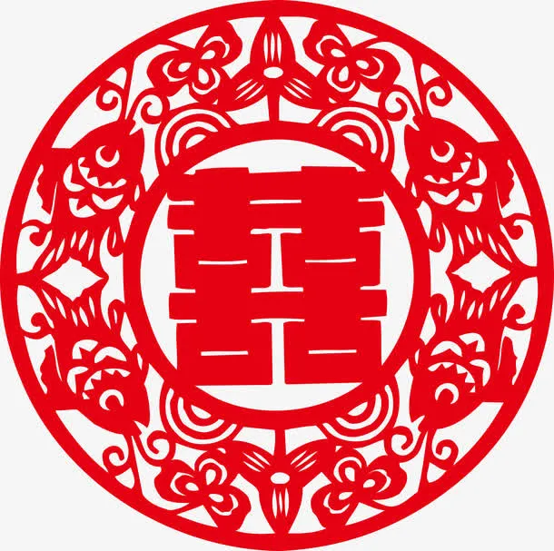 红双喜贴纸免抠