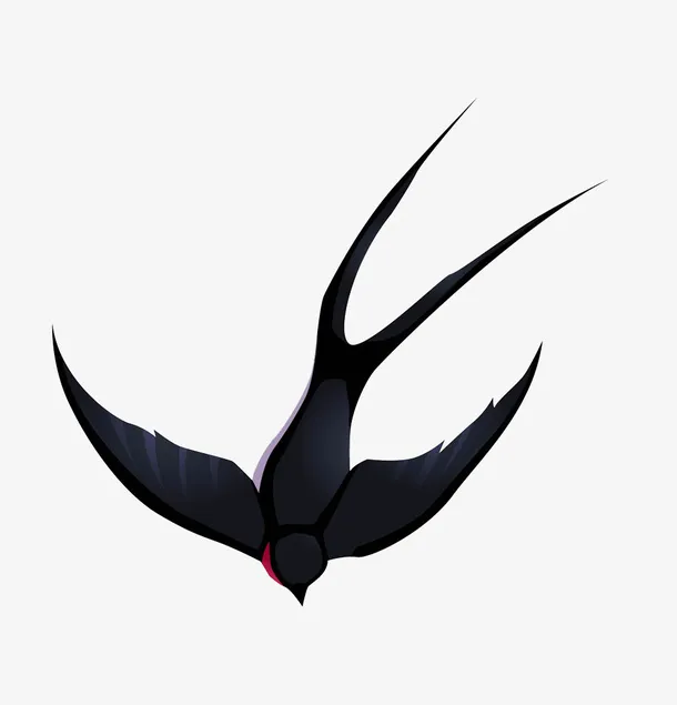 飞翔的黑色燕子PNG下载免抠