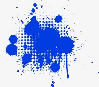 蓝色墨迹图案免抠