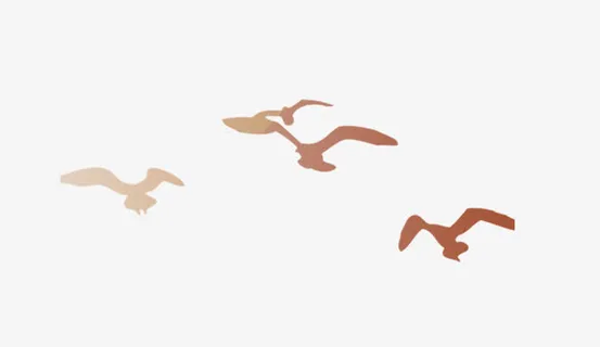 飞翔小鸟剪影免抠