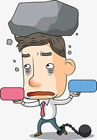 头顶巨石的男人免抠