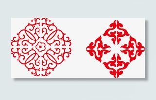 新年花纹花边免抠