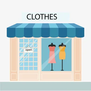 矢量衣服店免抠