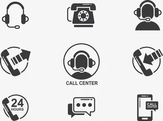 黑白简约客服免抠