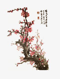 花枝漂浮花瓣气泡简洁大方树叶树免抠