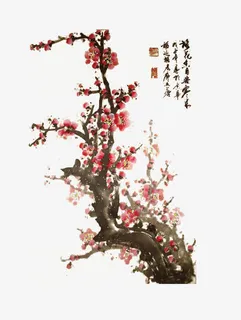 花枝漂浮花瓣气泡简洁大方树叶树免抠