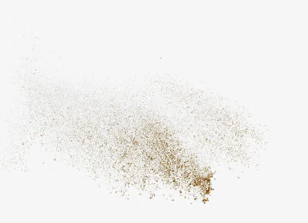 洒翻的金色粉末颗粒免抠