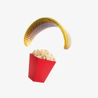 爆米花降落伞装饰图案免抠