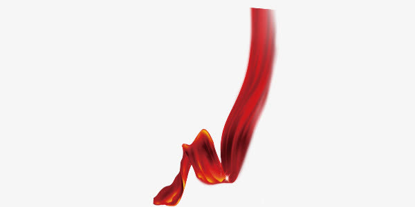 红色丝绸彩带免抠