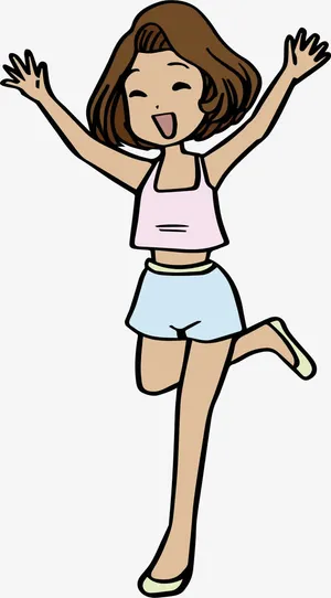 张开双手的女孩免抠