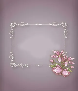 简约欧式边框花朵背景图高清