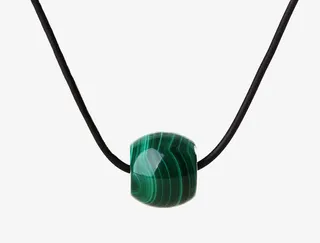 3A级孔雀石桶珠吊坠免抠