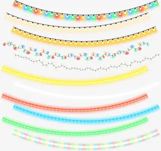 精美节日彩灯串免抠