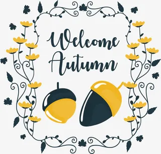 迎接秋天的海报免抠