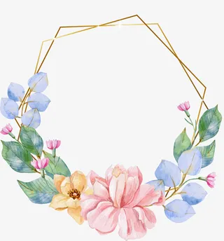 唯美彩绘花框免抠