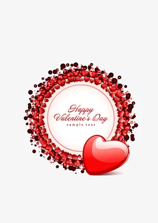 情人节可爱小清新装饰海报装饰爱免抠