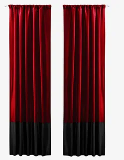 红色的窗帘免抠