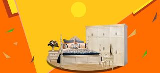 简约家居新年惠促销海报背景素材高清