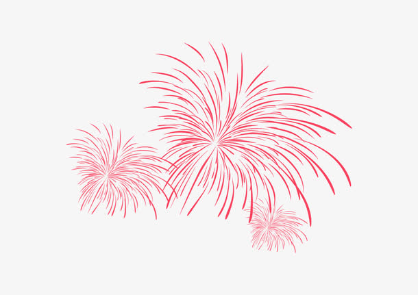 节日红色烟花绽放免抠