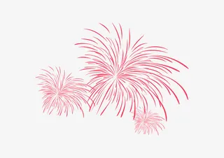 节日红色烟花绽放免抠