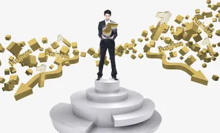 箭头与商务男士免抠